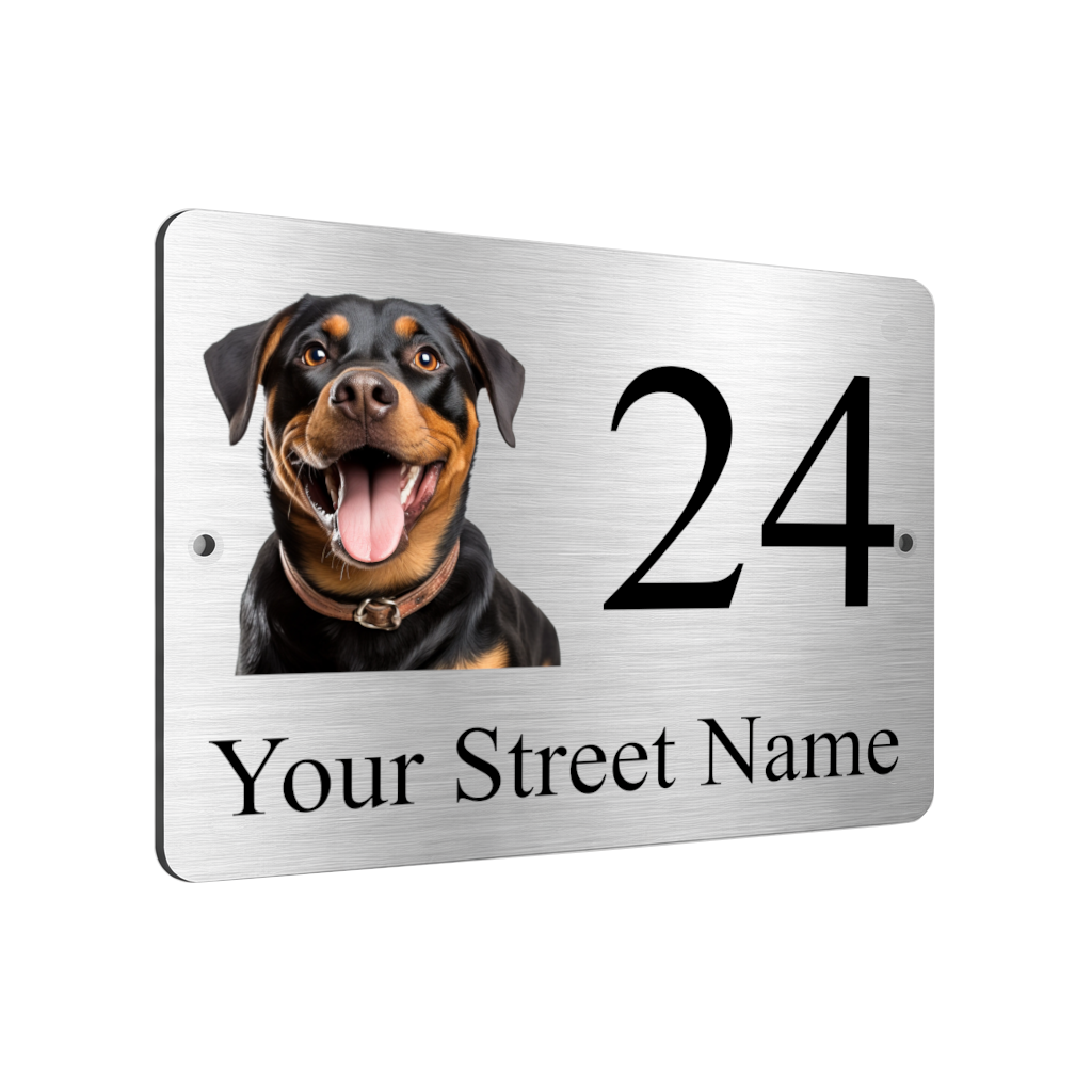B069 Custom Personalised Address Printed Aluminium Metal Plaque Sign Door House