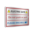 B126 ELECTRIC GATE PLEASE RING BELL Right metal Aluminium Plaque Sign Door