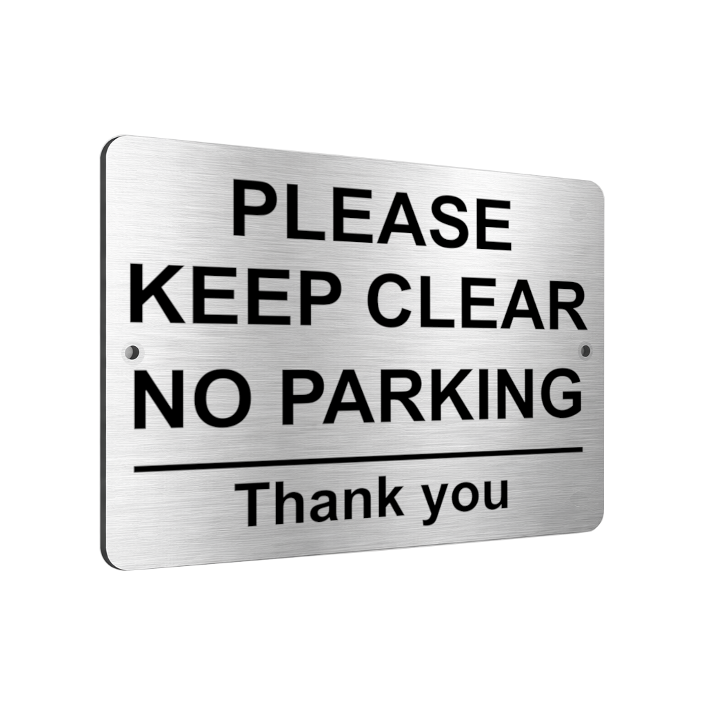 B020 PLEASE KEEP CLEAR NO PARKING Aluminium Composite Plaque Sign Gate Door
