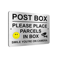 B152 POST BOX Smile Camera Metal Aluminium Plaque Sign Letters Parcels
