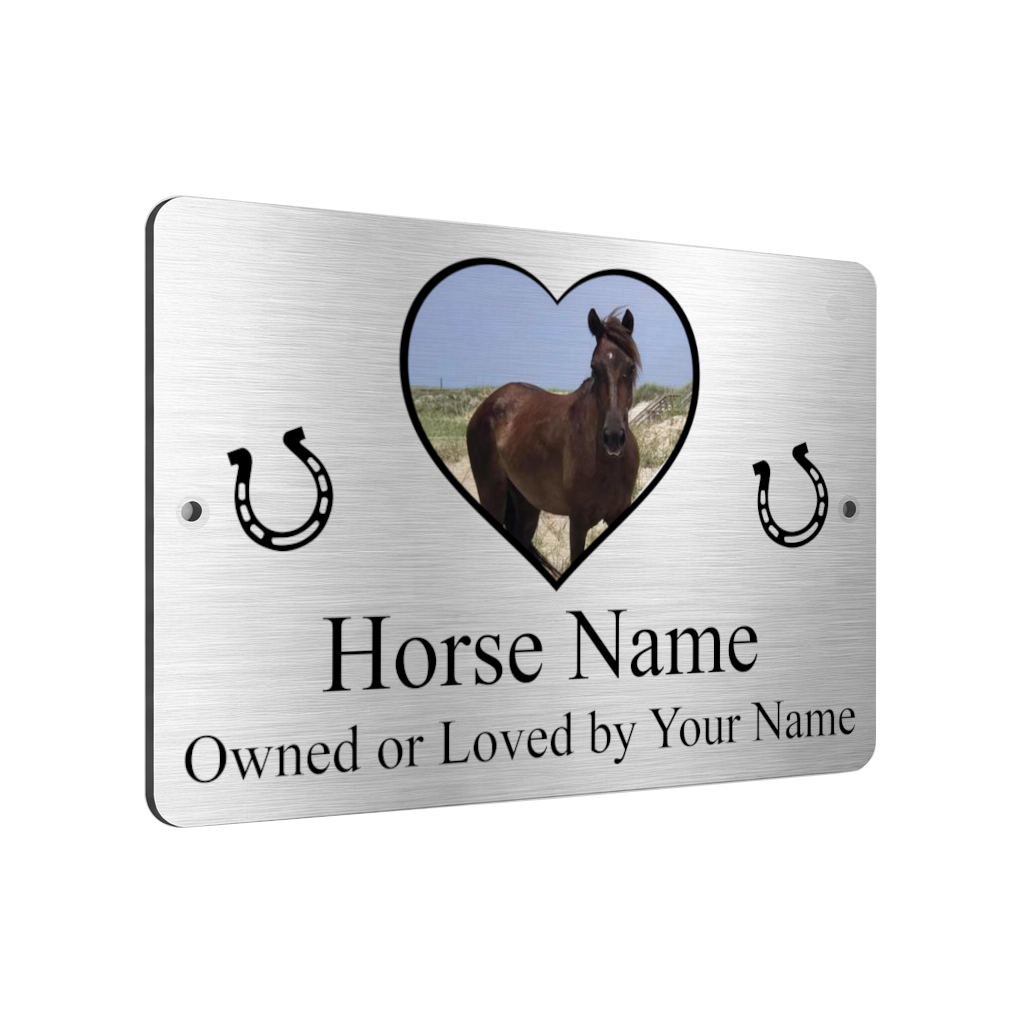 B129 Custom Personalised Horse Pony Stable Door Metal Aluminium Plaque Sign