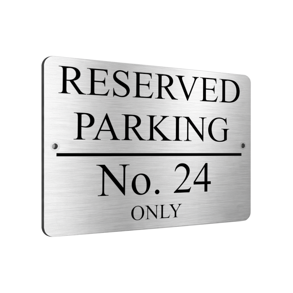 B094 Custom Personalised RESERVED PARKING Number Metal Aluminium Plaque Sign