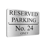 B094 Custom Personalised RESERVED PARKING Number Metal Aluminium Plaque Sign