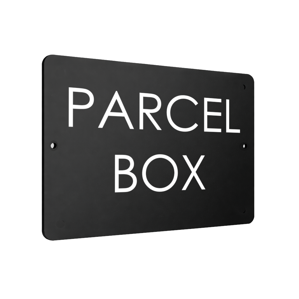 B034 PARCEL BOX Aluminium Composite Plaque Sign House Office Gate