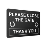 B058 PLEASE CLOSE THE GATE Horse Stable Metal Aluminium Metal Plaque Sign
