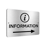 B191 INFORMATION Arrow Right Customer Shop Business Aluminium Metal Plaque Sign