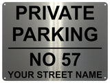 2349 Custom Personalised PRIVATE PARKING Metal Aluminium Sign Plaque Door Gate