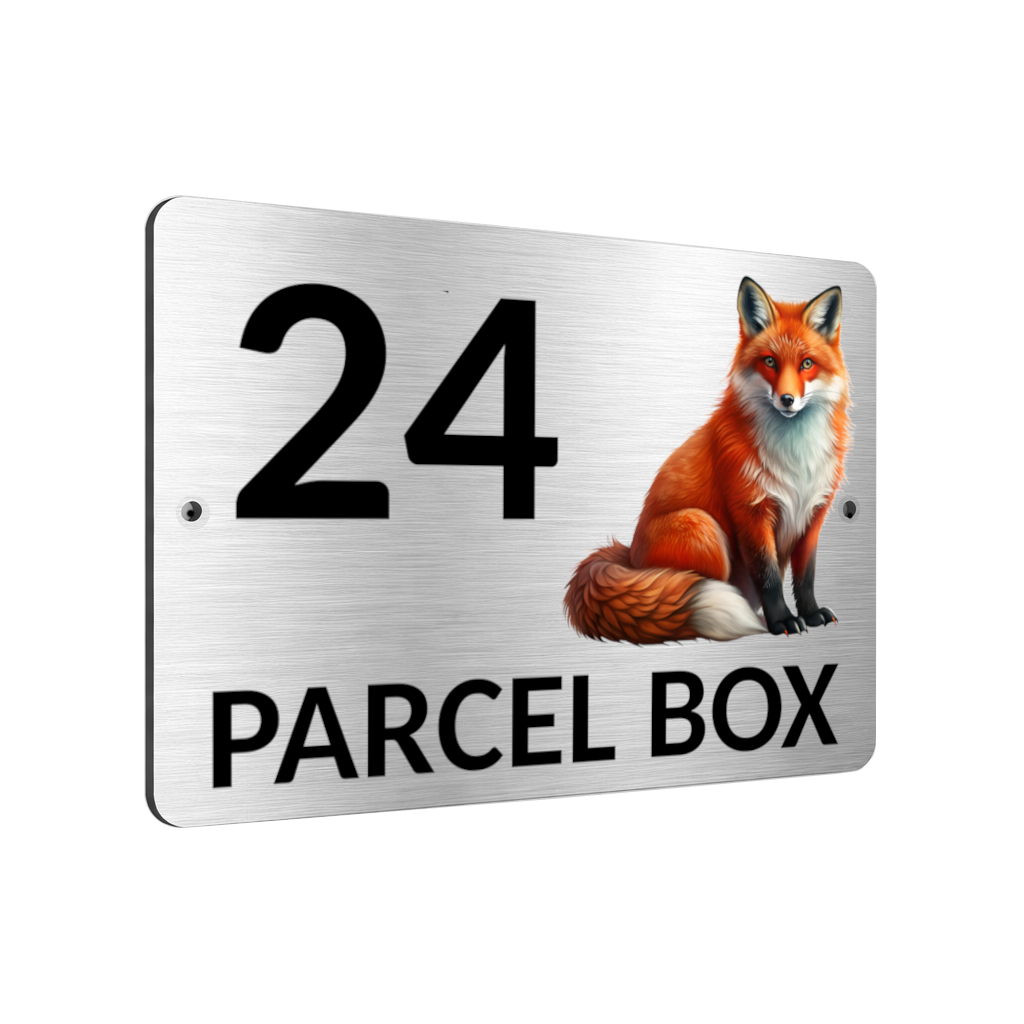 B163 Custom Personalised PARCEL BOX Aluminium Composite Plaque Sign House Door