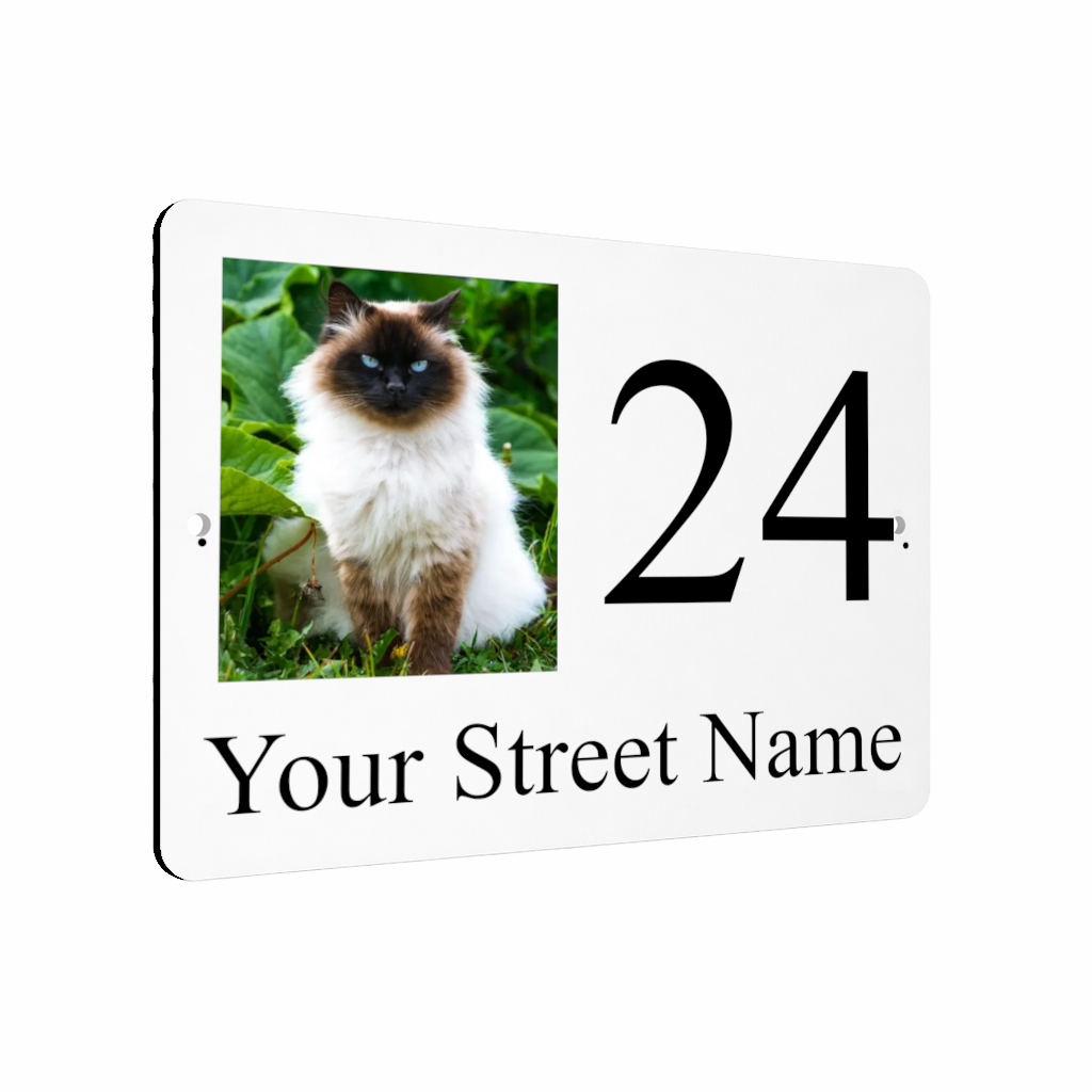 B080 Custom Personalised Address Any Pet Photo Metal Aluminium Plaque Sign Door