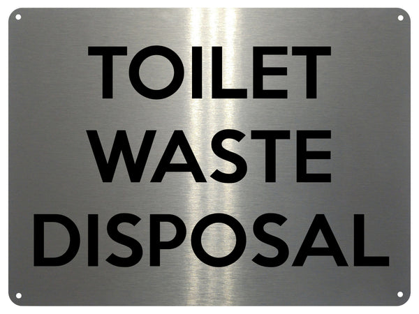 UV385 TOILET WASTE DISPOSAL Door Aluminium Metal Plaque Sign A4 Size