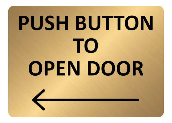 Push Button Left A5.06 Push Button To Open Door Arrow Direction Left Metal Aluminium Pl ...