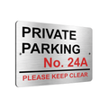 B193 Custom Personalised PRIVATE PARKING Number Metal Aluminium Plaque Sign
