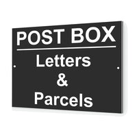 B012 POST BOX Letters & Parcels Door House Aluminium Composite Sign Plaque