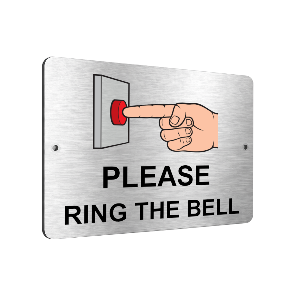 B134 PLEASE RING THE BELL Metal Aluminium Plaque Sign Door Gate House Office