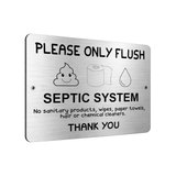 B082 SEPTIC SYSTEM Please Only Flush Aluminium Composite Plaque Sign Toilet Bath