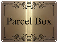 UV089 Parcel Box Ornament Metal Aluminium Plaque Sign Door Letters House Office A4