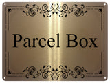 UV089 Parcel Box Ornament Metal Aluminium Plaque Sign Door Letters House Office A4