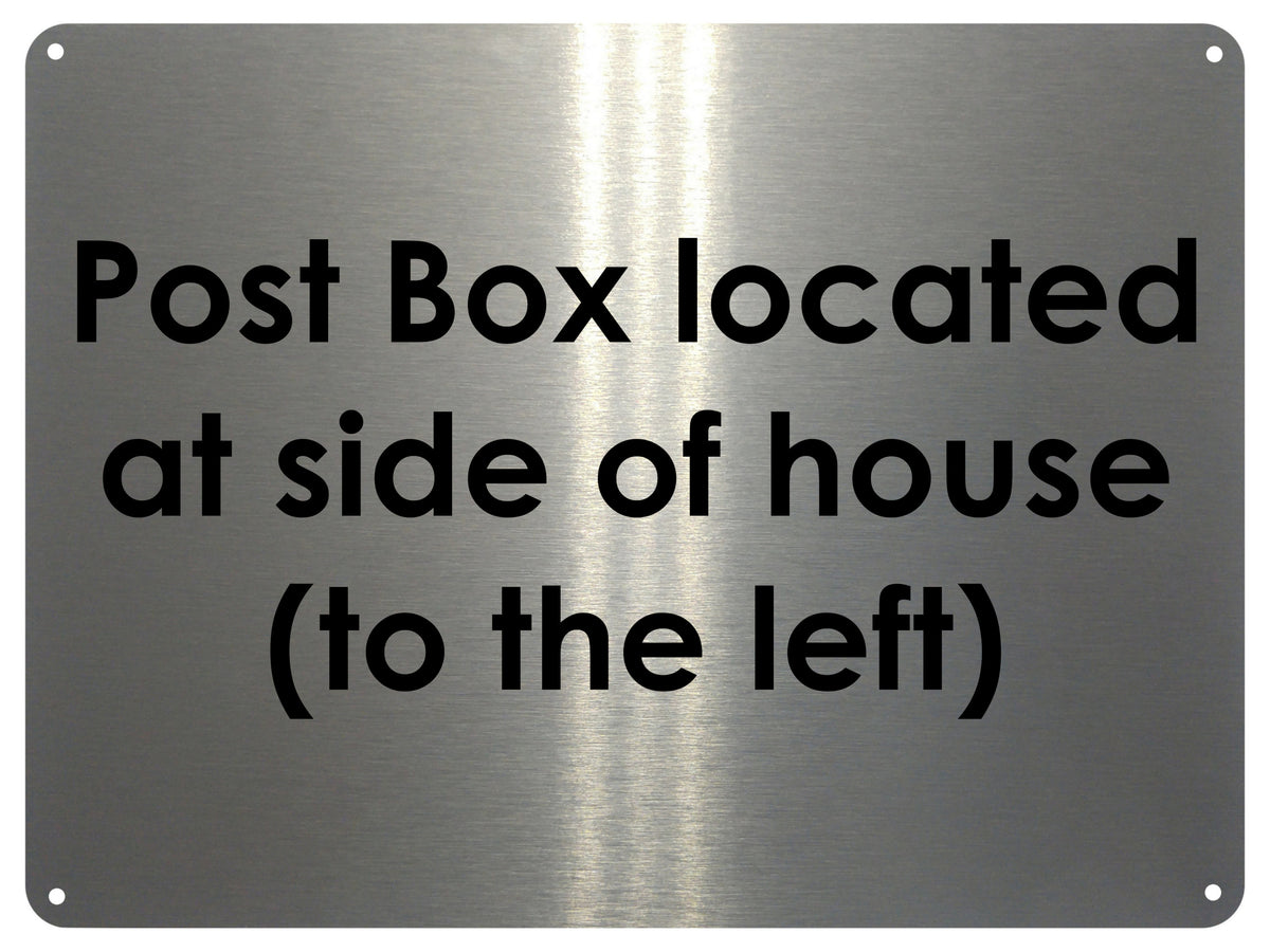 1MM 2374 Post Box Located At Side Of House Left Metal Aluminium Metal Plaque