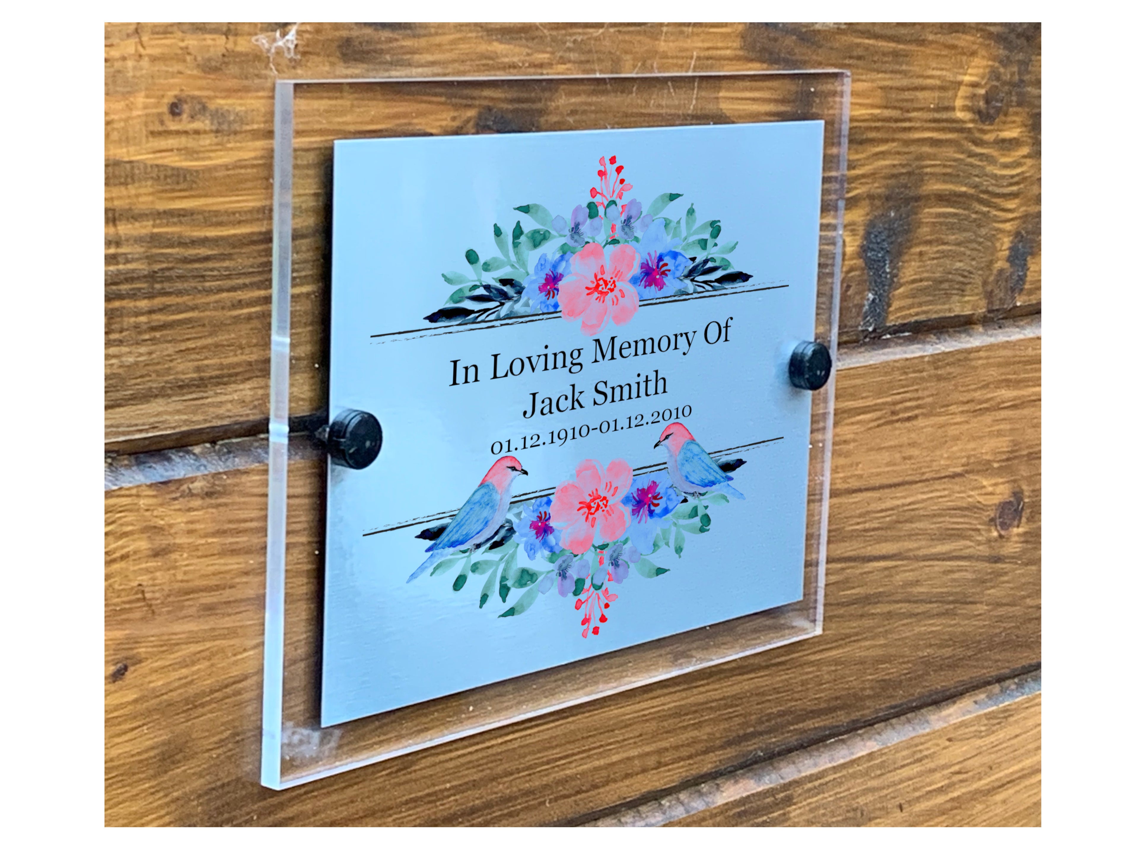 M012 Custom Personalised Memorial Funeral Grave Acrylic Aluminium Sign Plaque