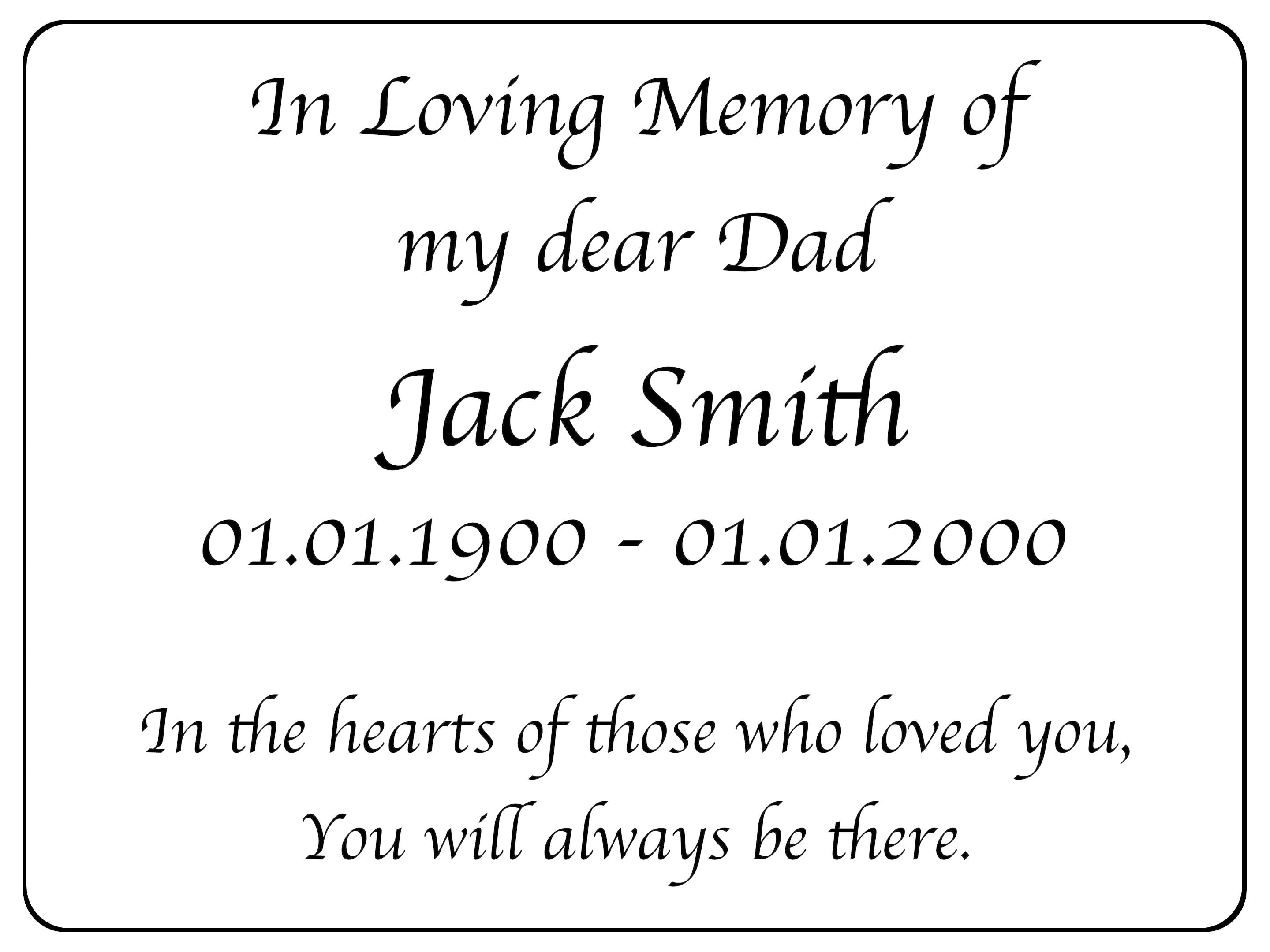 2293 Custom Personalised Memorial Funeral Grave Metal Aluminium Sign Plaque