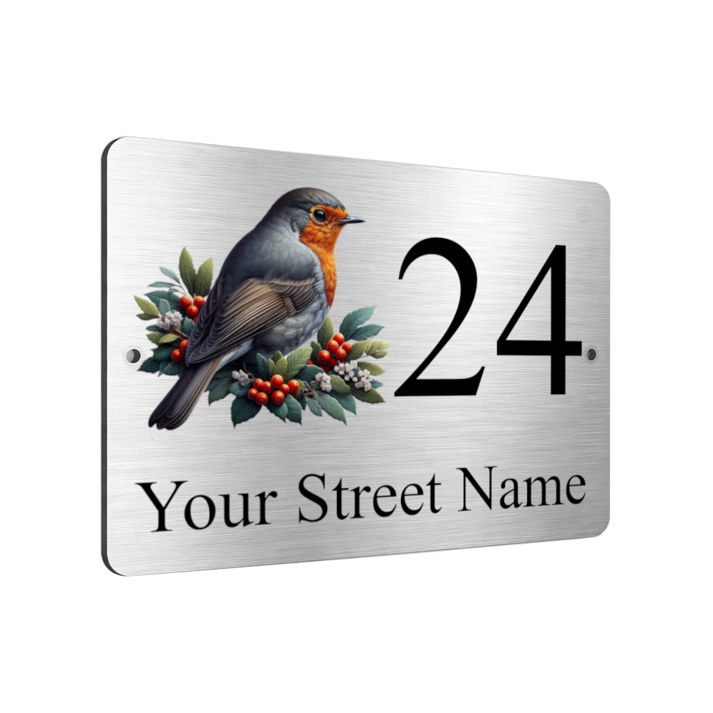 B073 Custom Personalised Address Printed Aluminium Metal Plaque Sign Door House