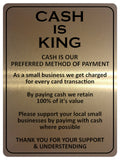 2166 KING OF CASH Preferred Method Of Payment Metal Aluminium Plaque Sign