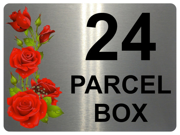 UV137 Custom Personalised PARCEL BOX Metal Aluminium Plaque Sign Door House Office A4