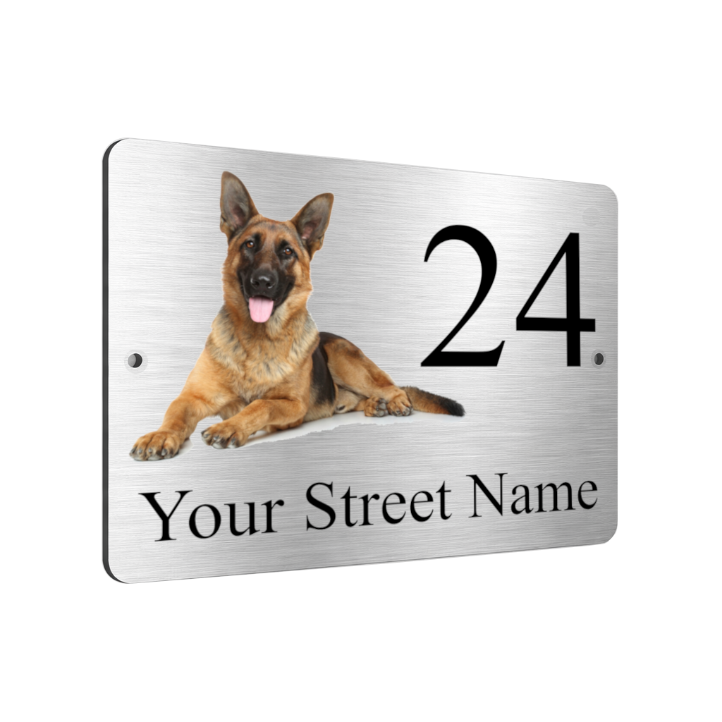 B067 Custom Personalised Address Printed Aluminium Metal Plaque Sign Door House
