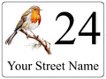 S038 Custom Personalised Address Robin Bird Door Gate Window Sticker Vinyl