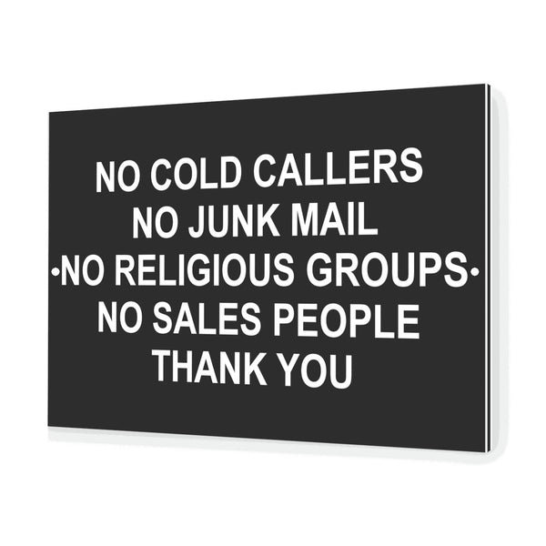 B007 No Cold Callers Junk Mail Sales People Door Aluminium Composite Sign Plaque