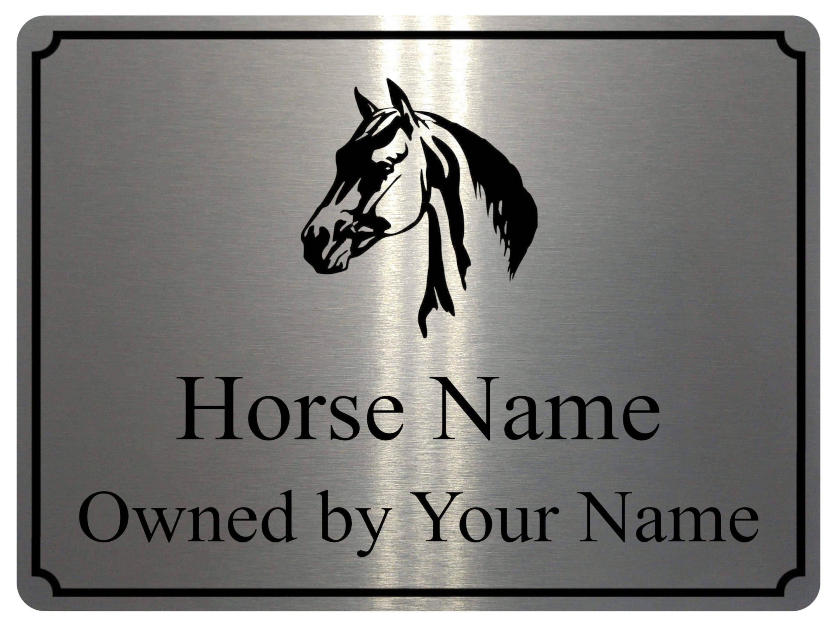 1MM 2353 Custom Personalised Horse Pony Stable Metal Aluminium Sign Plaque Gate