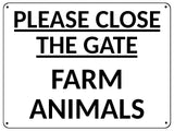 2412 PLEASE CLOSE THE GATE Farm Animals Door Gate Metal Aluminium Plaque Sign
