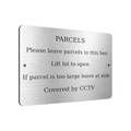 B167 PARCELS Covered by CCTV Metal Aluminium Plaque Sign Door House