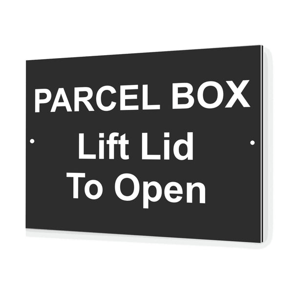 B011 PARCEL BOX Lift Lid To Open Door Ofice Aluminium Composite Sign Plaque