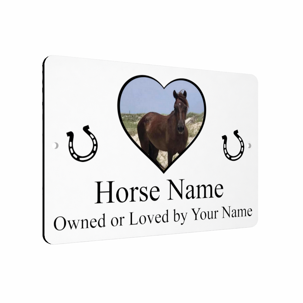 B129 Custom Personalised Horse Pony Stable Door Metal Aluminium Plaque Sign
