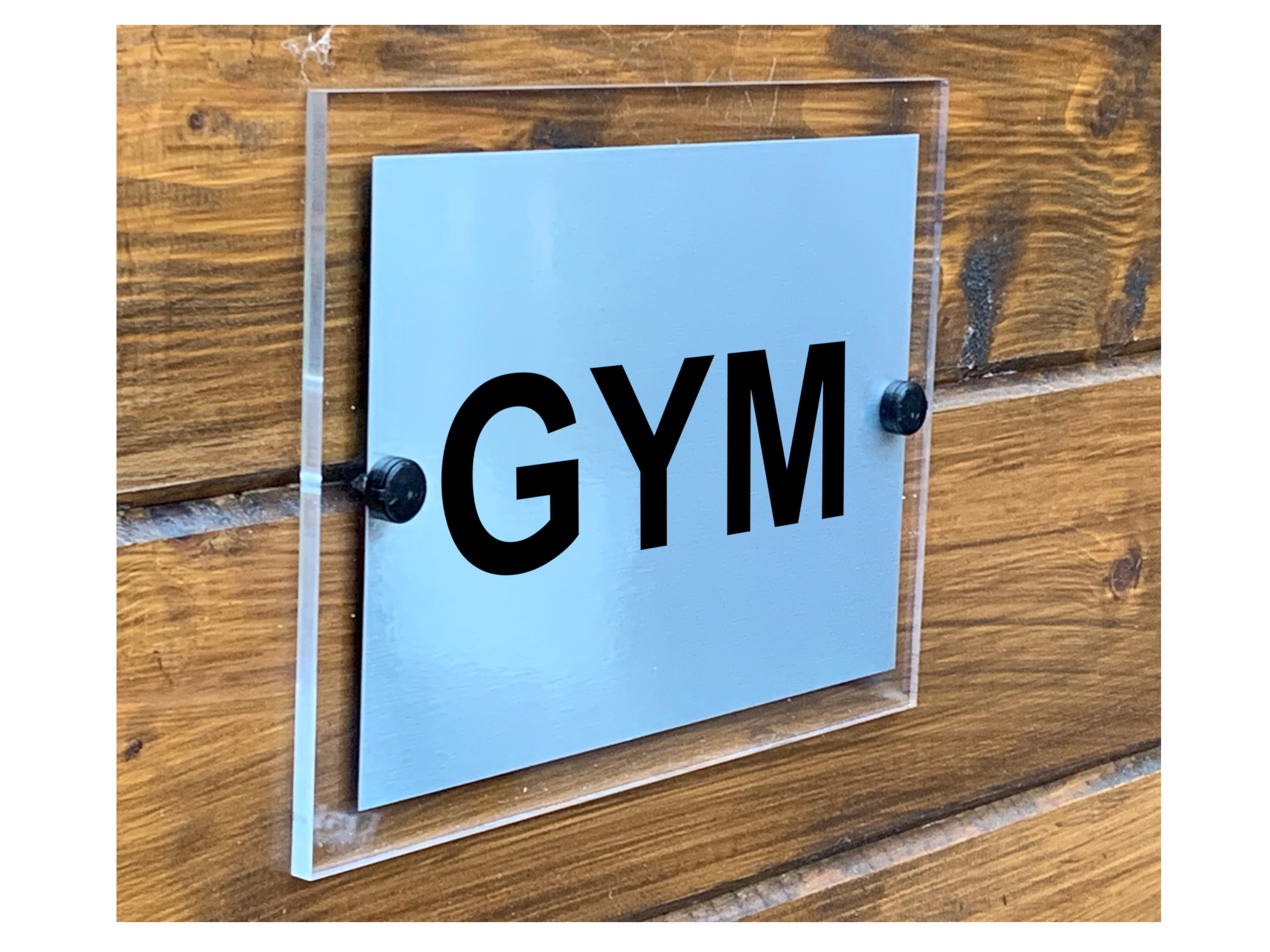 M006 GYM Fitness Sport Door Gate Wall Acrylic Modern Metal Aluminium Sign Plaque