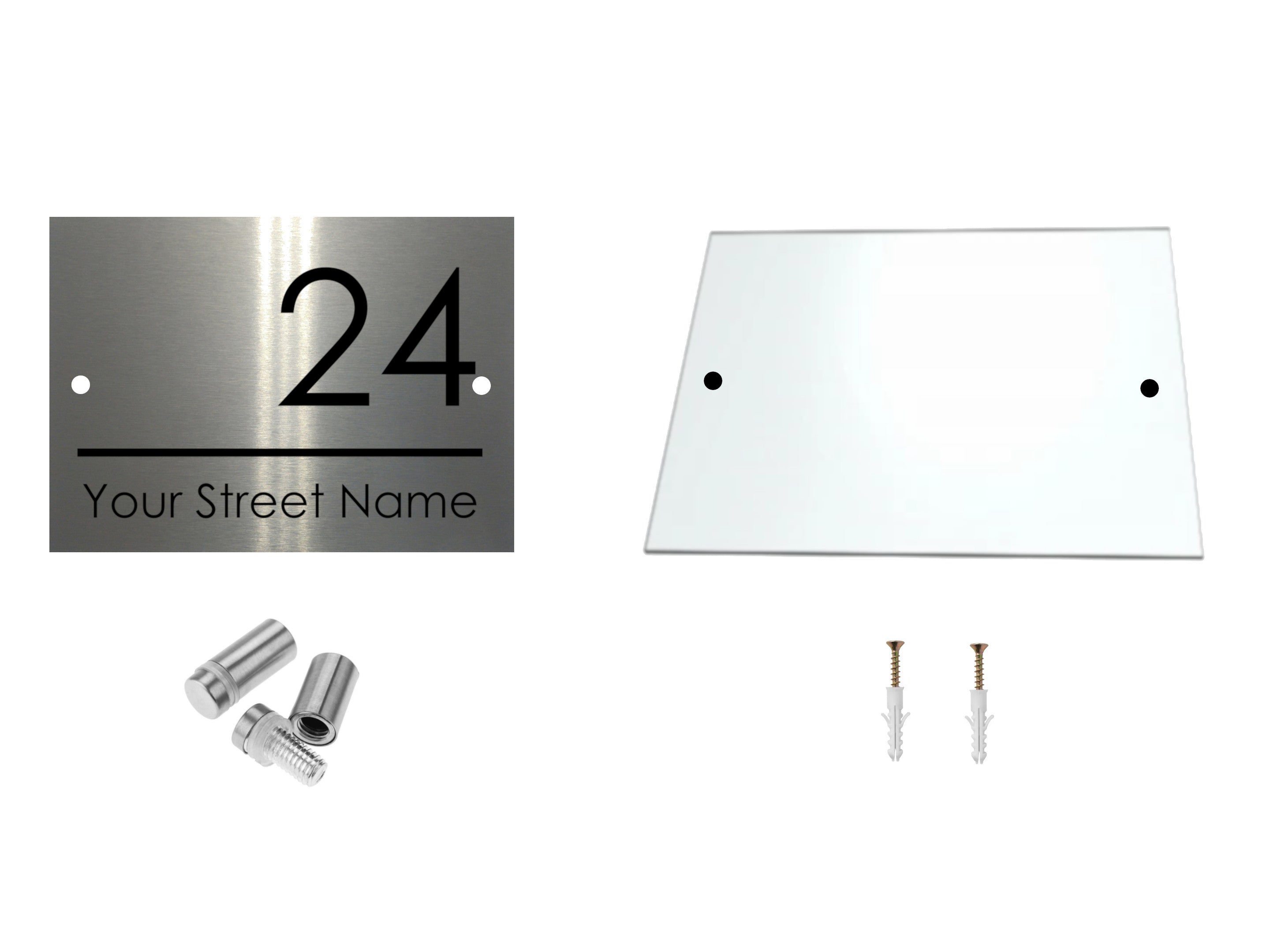 M098 Custom Personalised Modern Address Door Acrylic Aluminium Sign Plaque