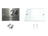 M098 Custom Personalised Modern Address Door Acrylic Aluminium Sign Plaque