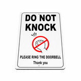B124 DO NOT KNOCK RING THE DOORBELL Metal Aluminium Plaque Sign Door Office