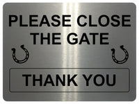 UV388 PLEASE CLOSE THE GATE Horse Stable Metal Aluminium Plaque Sign A4 Size