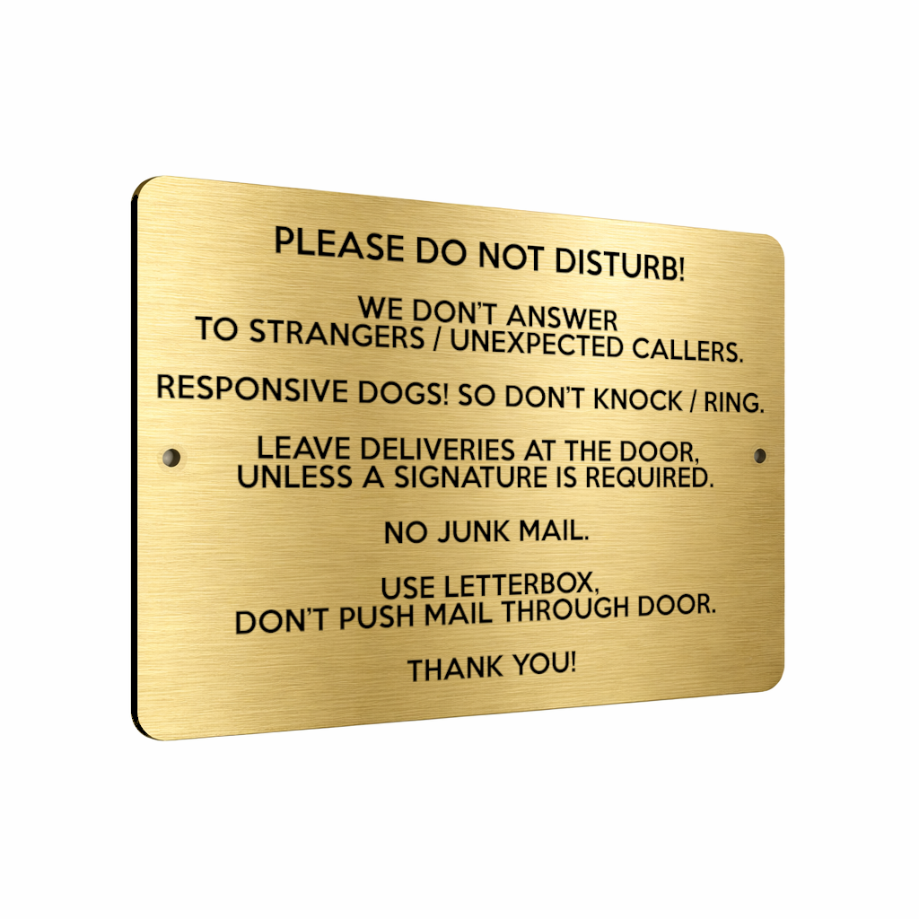 B227 DO NOT DISTURB RESPONSIVE DOGS Metal Aluminium Composite Plaque Sign