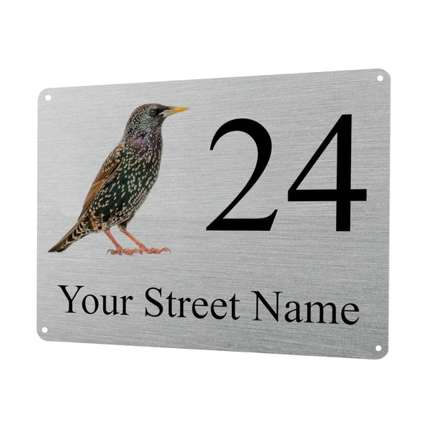 1MM 2408 Custom Personalised Bird Address Door Metal Aluminium Sign Plaque Gate