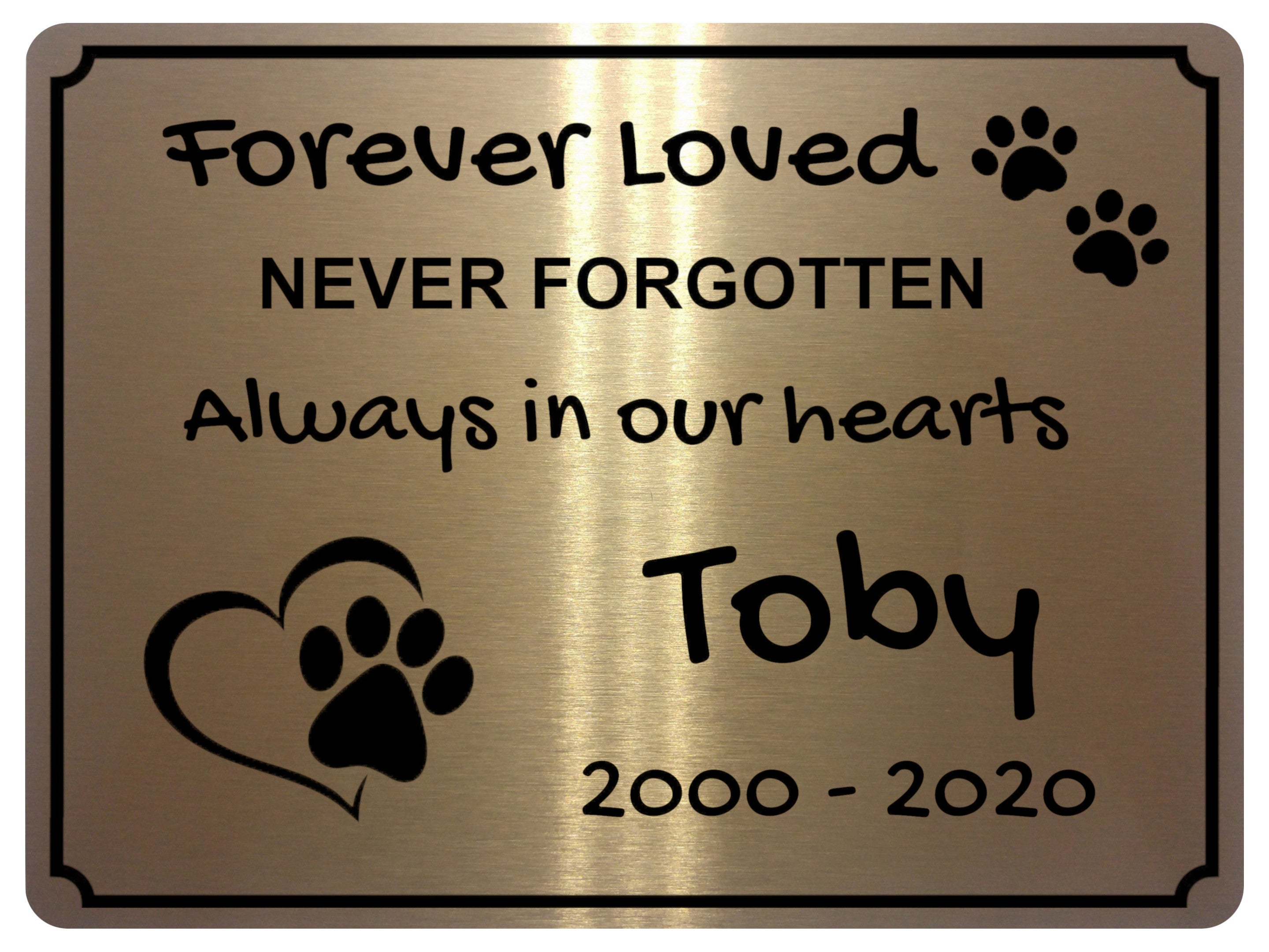 2301 Custom Personalised Memorial Pets Dog Cat Metal Aluminium Sign Plaque