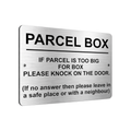 B187 PARCEL BOX Please Knock Leave In a Safe Place Aluminium Metal Plaque Sign