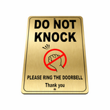 B124 DO NOT KNOCK RING THE DOORBELL Metal Aluminium Plaque Sign Door Office