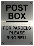 UV130 POST BOX PLEASE RING BELL Metal Aluminium Plaque Sign For Door A4 Size