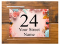 M005 Custom Personalised Modern Address Door Flowers Metal Aluminium Sign Plaque