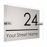 M098 Custom Personalised Modern Address Door Acrylic Aluminium Sign Plaque