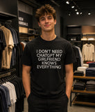 013 MY GIRLFRIEND KNOWS EVERYTHING Funny T-shirt Tee Front Printing