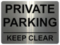 UV187 PRIVATE PARKING KEEP CLEAR Metal Aluminium Plaque Sign Door Gate A4 Size